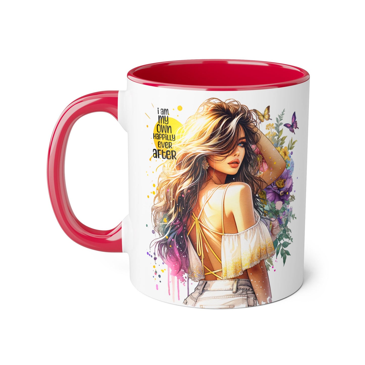 I Am My Own Happily Ever After Empowering Inspirational Accent Mug, Motivational Coffee Cup, Gift for Her, Self-Love Mug, Adulting Humor, Home Office Decor