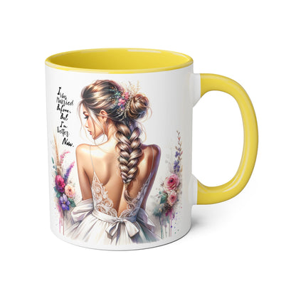 I Was Married Before But I'm Better Now Humoristic Chic Inspirational Accent Mugs, Motivational Gifts for Her, Flower Decor Coffee Cups, Unique Wedding or Bridal Shower Present, [...]