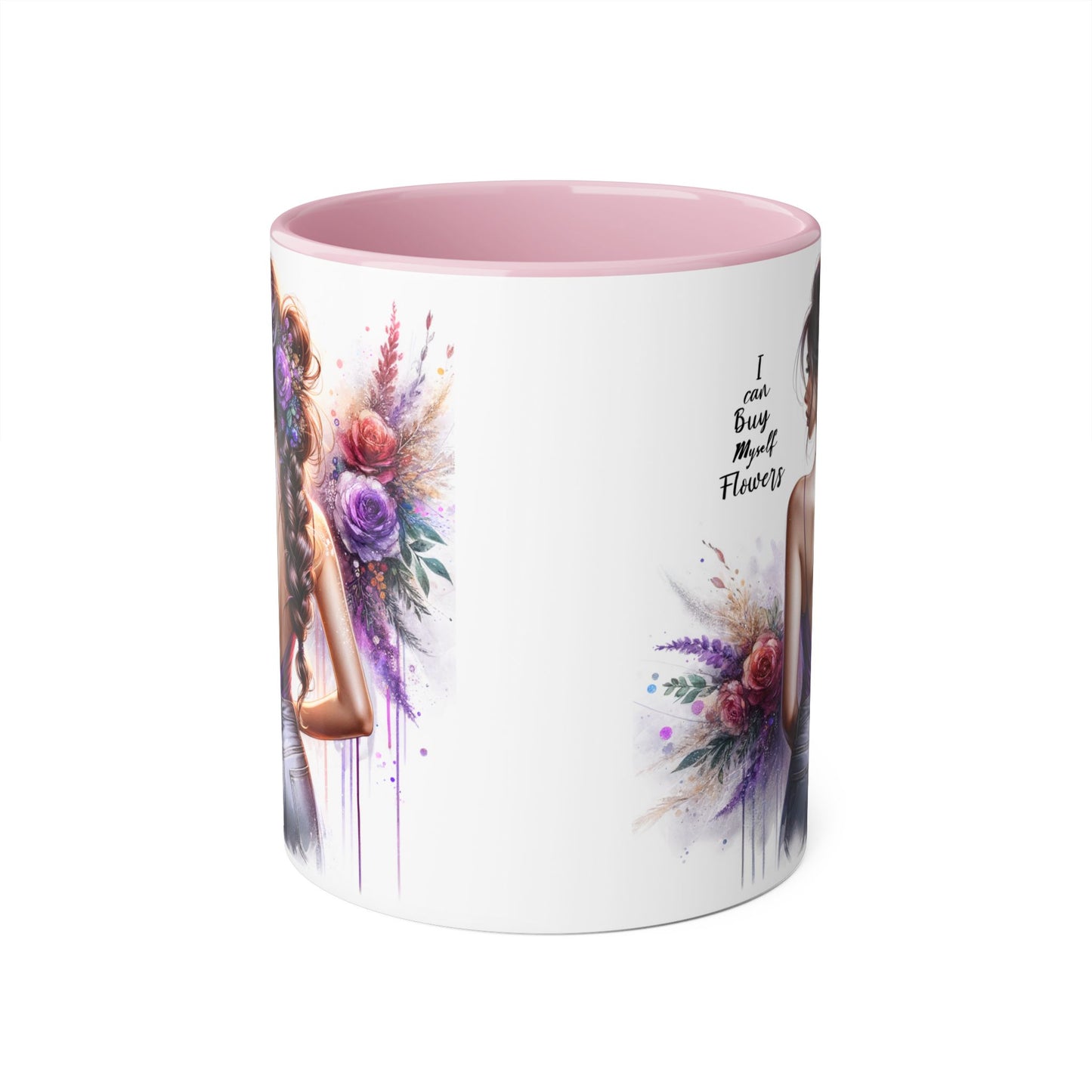 I Can Buy Myself Flowers Floral Artwork Accent Mug, Gift for Flower Lovers, Inspirational Coffee Cup, Unique Home Decor, Mother's Day Present