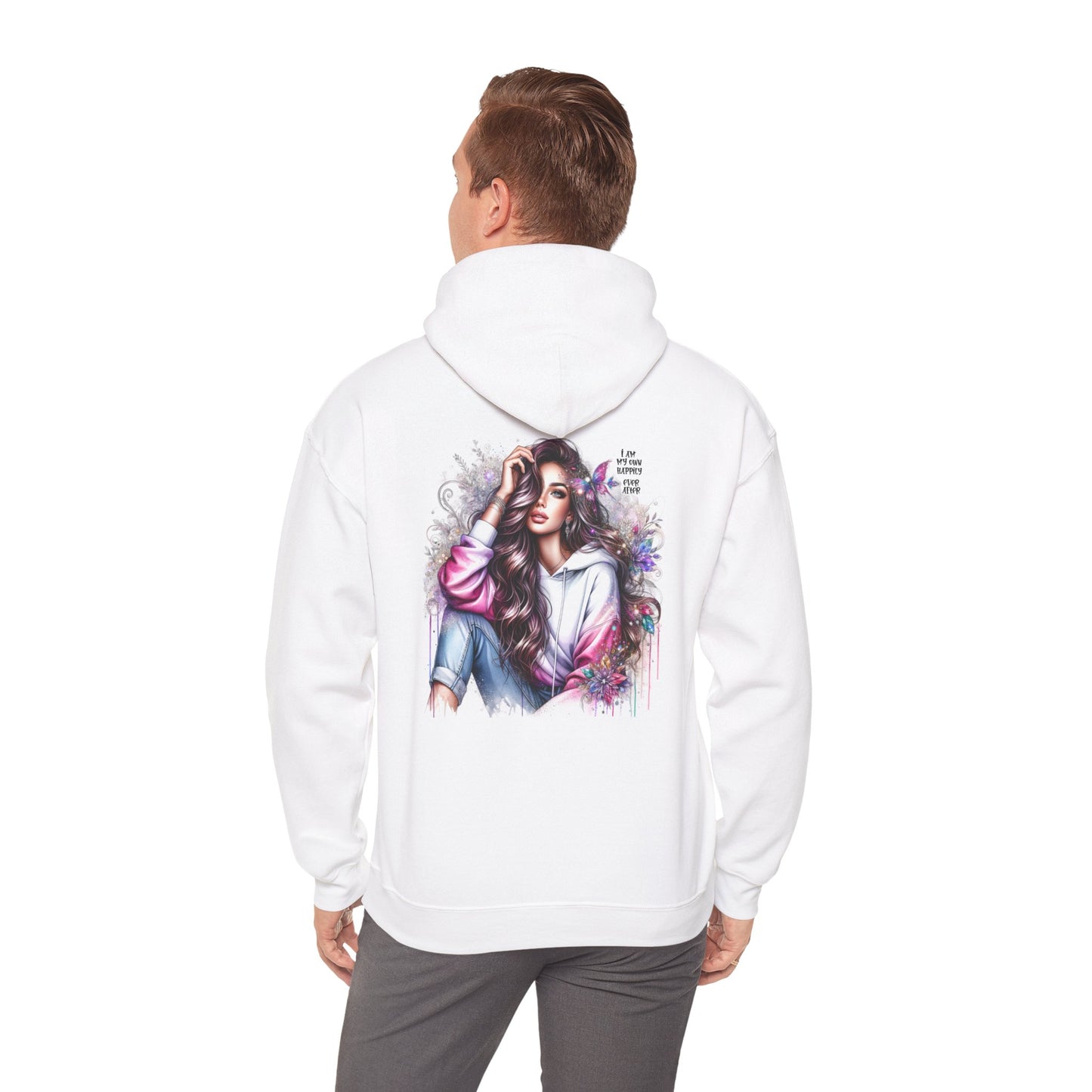 I Am My Own Happily Ever After Artistic Floral Hoodie for Creative Souls