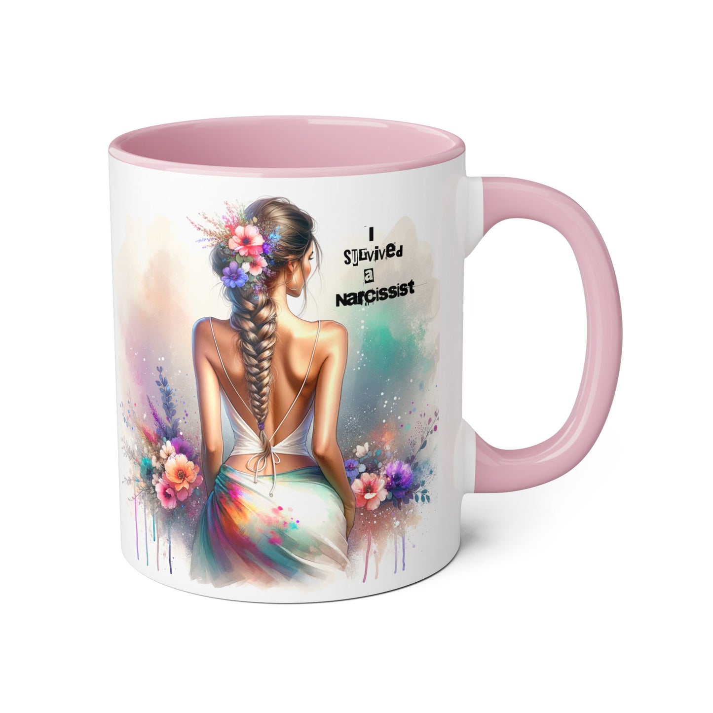 Chic Accent Mug, I Tried to be a Narcissist, Unique Gift, Floral Art, Coffee Lover, Home Decor, Inspiring Quote Mug