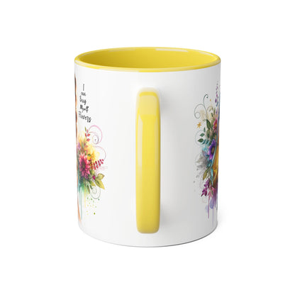 I Can Buy Myself Flowers Floral Art Accent Mug, Inspirational Coffee Cup, Unique Gift for Her, Flower Lover’s Mug, Home Decor Kitchenware