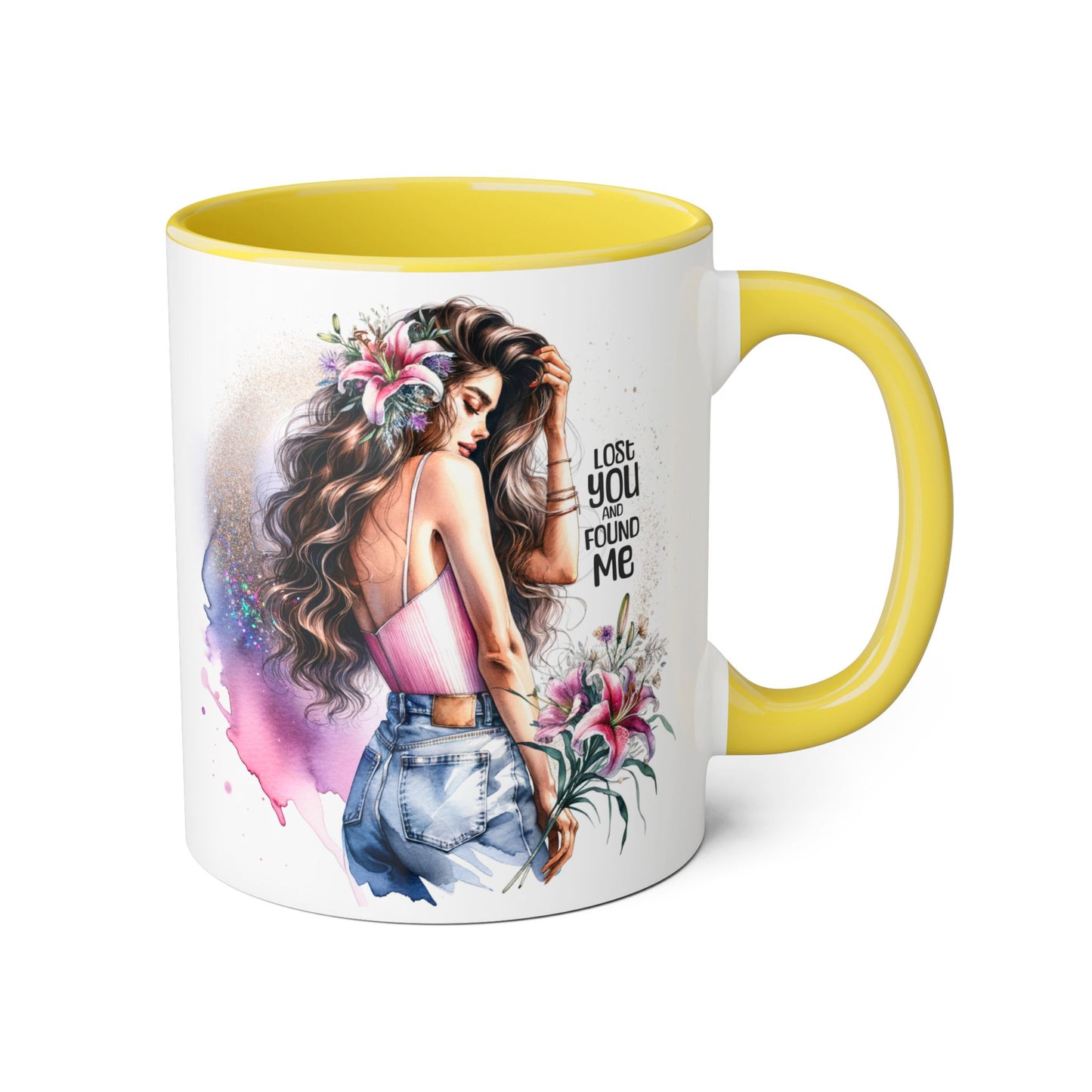 Lost You and Found Me Bohemian Accent Mugs - Lose You Found Me | Artistic Coffee Cup, Unique Gift, Decorative Drinkware, Floral Theme, Stylish Tea Mug