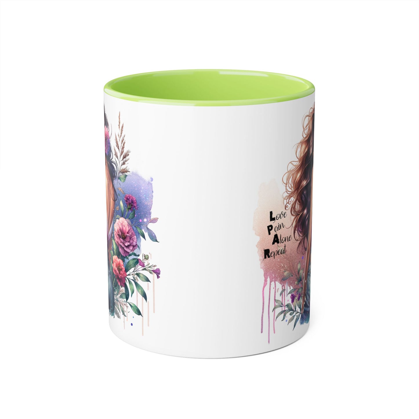 Floral Accent Mug, Coffee Cup, Gift for Her, Boho Decor, Inspirational Quote, Birthday Gift, Garden Lover's Mug