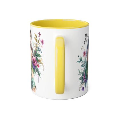 Yuck Fou Vibrant Accent Mug with Floral Design, Gift for Coffee Lovers, Artistic Coffee Mug, Unique Home Decor, Birthday Present, Tea Mug
