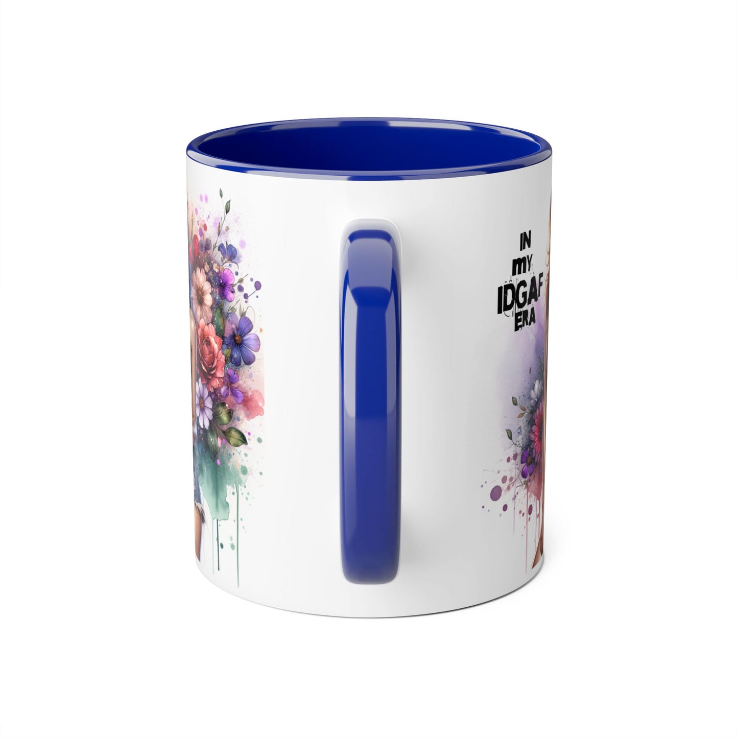 Colorful Floral IDGAF Mug, Inspiring Coffee Cup, Gift for Her, Sassy Drinkware, Unique Floral Mug, Birthday Gift