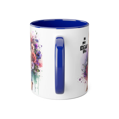 Colorful Floral IDGAF Mug, Inspiring Coffee Cup, Gift for Her, Sassy Drinkware, Unique Floral Mug, Birthday Gift