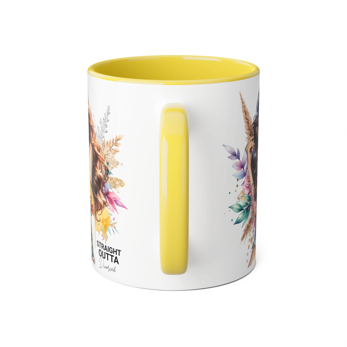 Straight Outta Divorced Humoristic Vibrant Accent Mug for Coffee Lovers, Perfect Gift for Birthdays, Anniversaries, or Home Decor