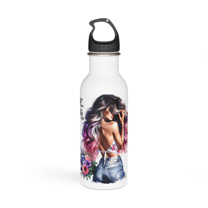 I Don't Make Mistakes, I Date Them Vibrant Stainless Steel Water Bottle, Motivational Quotes, Eco-Friendly Travel Mug, Floral Design, Gift for Her, Fitness Companion