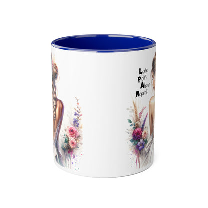 Elegant Artistry Accent Mug - Perfect for Tea Lovers, Gift for Her, Decorative Coffee Cup, Bridal Shower, Motivational Drinkware