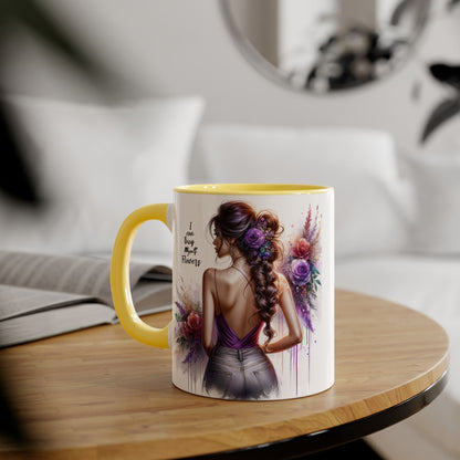 I Can Buy Myself Flowers Floral Artwork Accent Mug, Gift for Flower Lovers, Inspirational Coffee Cup, Unique Home Decor, Mother's Day Present