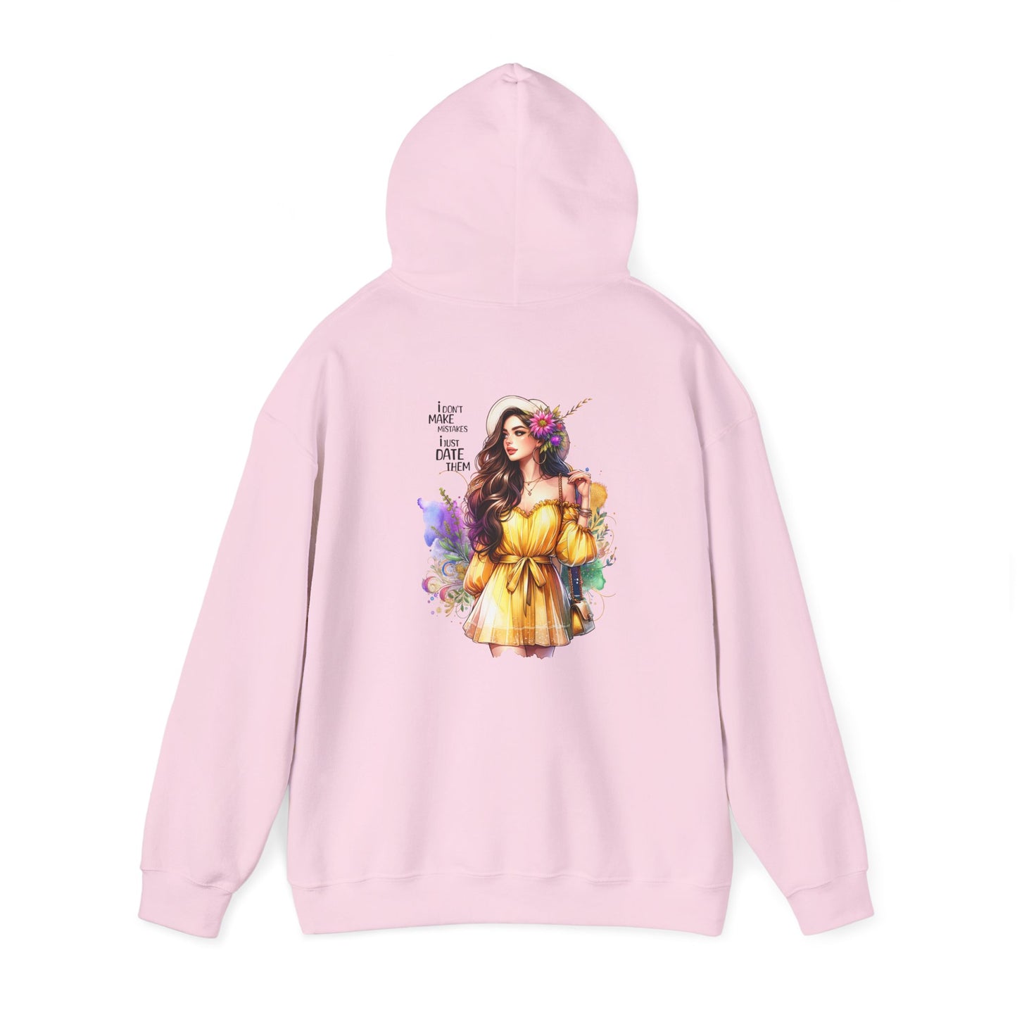 I Don`t Make Mistakes, I Just Date Them Vibrant Floral Art Hoodie - Unisex Heavy Blend Sweatshirt For Cozy Days, Ideal For Gift Giving, Casual Wear, Spring Celebrations