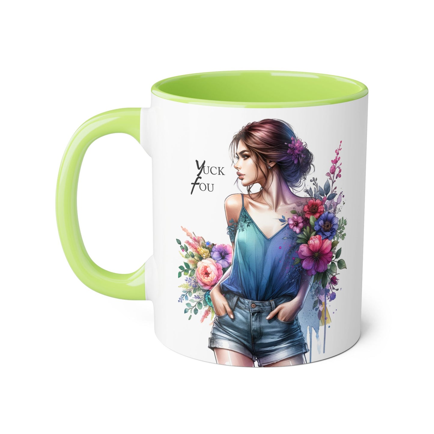 Yuck Fou Floral Art Accent Mug | Stylish Gift for Coffee Lovers, Housewarming, Birthdays, Creative Decor