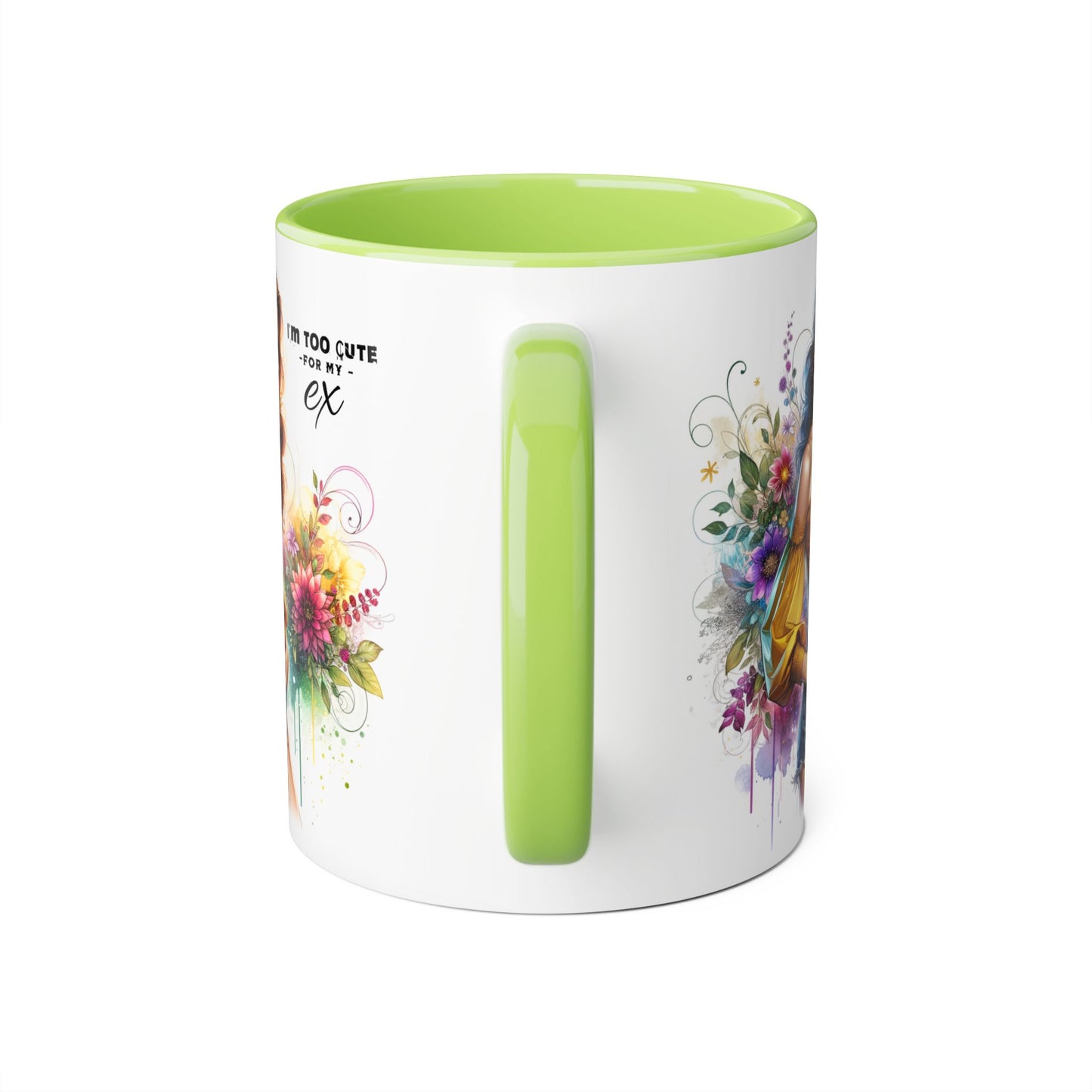 I'm Too Cute For My Ex Colorful Accent Mug with Floral Design, Unique Coffee Cup, Boho Chic Gift, Fun Ex Statement Mug, Artistic Drinking Mug, Cute Ceramic [...]