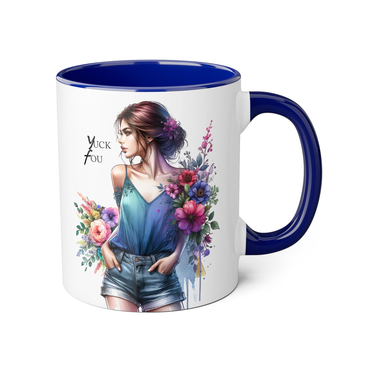 Yuck Fou Floral Art Accent Mug | Stylish Gift for Coffee Lovers, Housewarming, Birthdays, Creative Decor