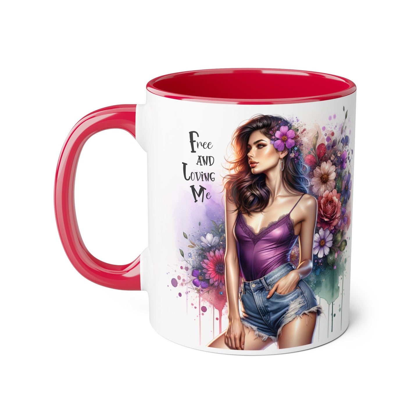 Free and Loving Me Bohemian Accent Mug, Floral Coffee Cup, Inspirational Gift for Her, Free and Loving Me Design, Unique Home Decor, Birthday, Special [...]