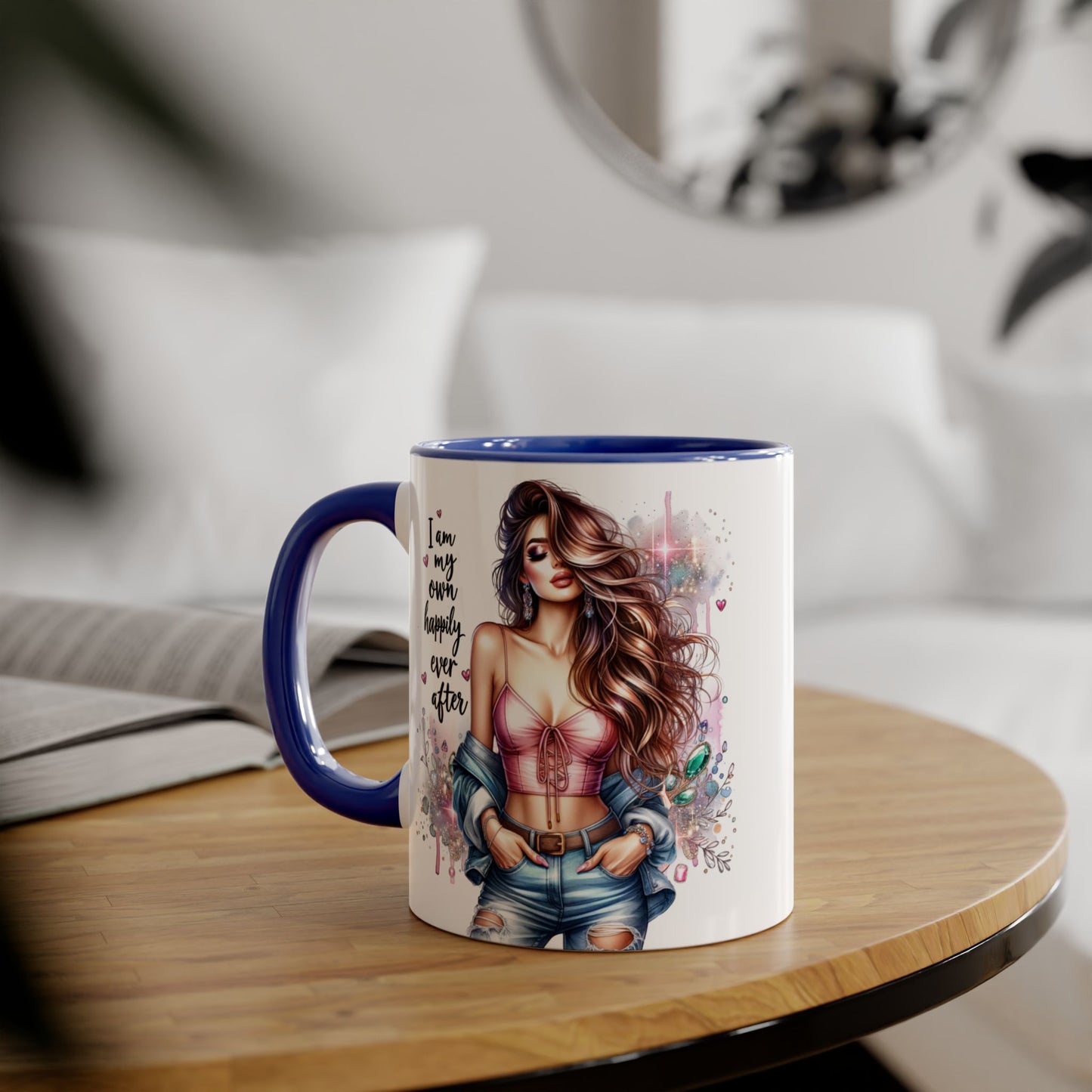 I Am My Own Happily Ever After Empowered Woman Accent Mug, Motivational Gift, Coffee Cup, Self-Love Mug, Feminine Decor, Inspirational Kitchenware
