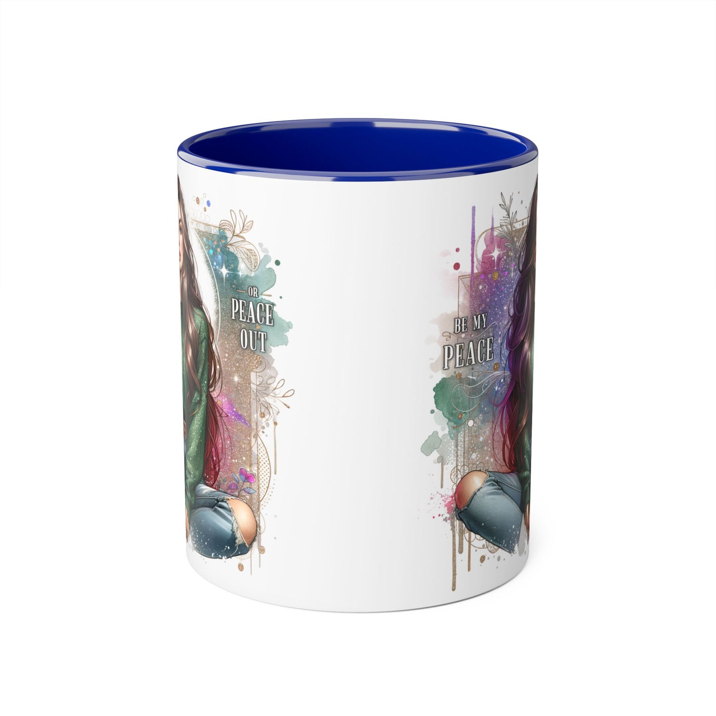 Artistic Be My Peace or Peace Out Mug, Inspirational Coffee Cup, Great for Relaxing Moments, Perfect Gift for Friends, Unique Home Decor, Peaceful Vibe