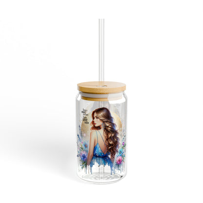 I Don't Make Mistakes, I Date Them Beautiful Floral Sipper Glass, 16oz | Stylish Drinkware for Any Occasion, Perfect Gift for Birthdays, Weddings, or Just Because