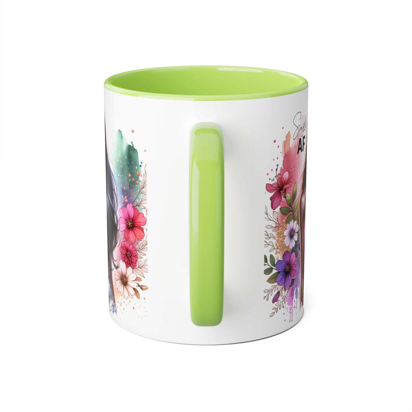 Single AF Stylish Accent Mug - Floral Artwork, Perfect Gift for Friends, Unique Home Decor, Birthday, Coffee Lover
