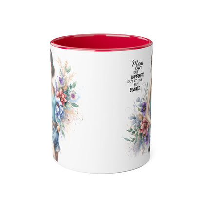 Money Can't Buy Happiness But It Can Buy Divorce Humoristic Inspirational Accent Mugs, Motivational Gift for Women, Floral Coffee Cup, Mother's Day Mug, Women Empowerment Drinkware