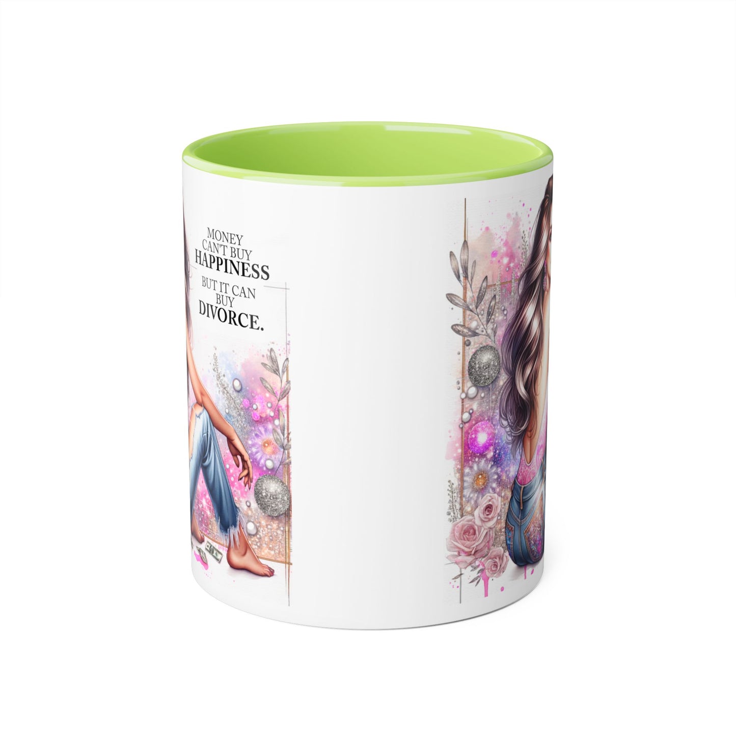 Money Can't Buy Happiness But It Can Buy Divorce Humoristic  Accent Mug | Funny Coffee Cup | Gift for Her | Unique Barware for Friends | Birthday & Self-Care Mug