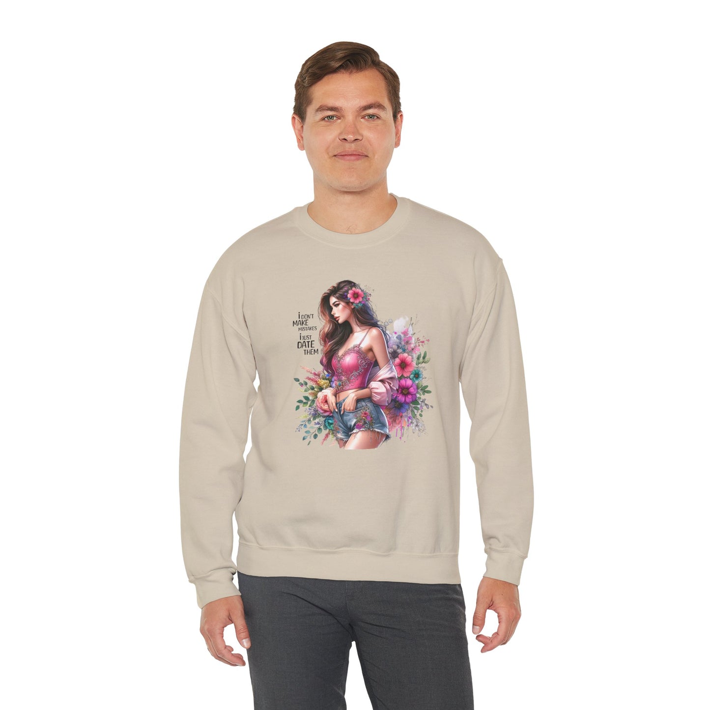 I Don`t  Make Mistakes, I Just Date Them Floral Fantasy Crewneck Sweatshirt, Boho Sweatshirt, Spring Fashion, Gift for Her, Cute Sweatshirt, Cozy Wear