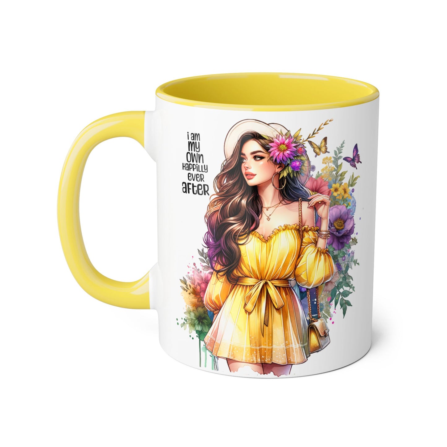 I Am My Own Happily Ever After Empowering Accent Mug: My Own Aesthetic Ever After, Unique Gift, Inspirational Coffee Cup, Artistic Drinkware, Home & Office Decor
