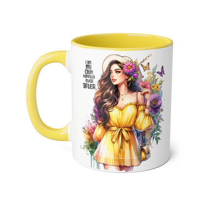 I Am My Own Happily Ever After Empowering Accent Mug: My Own Aesthetic Ever After, Unique Gift, Inspirational Coffee Cup, Artistic Drinkware, Home & Office Decor