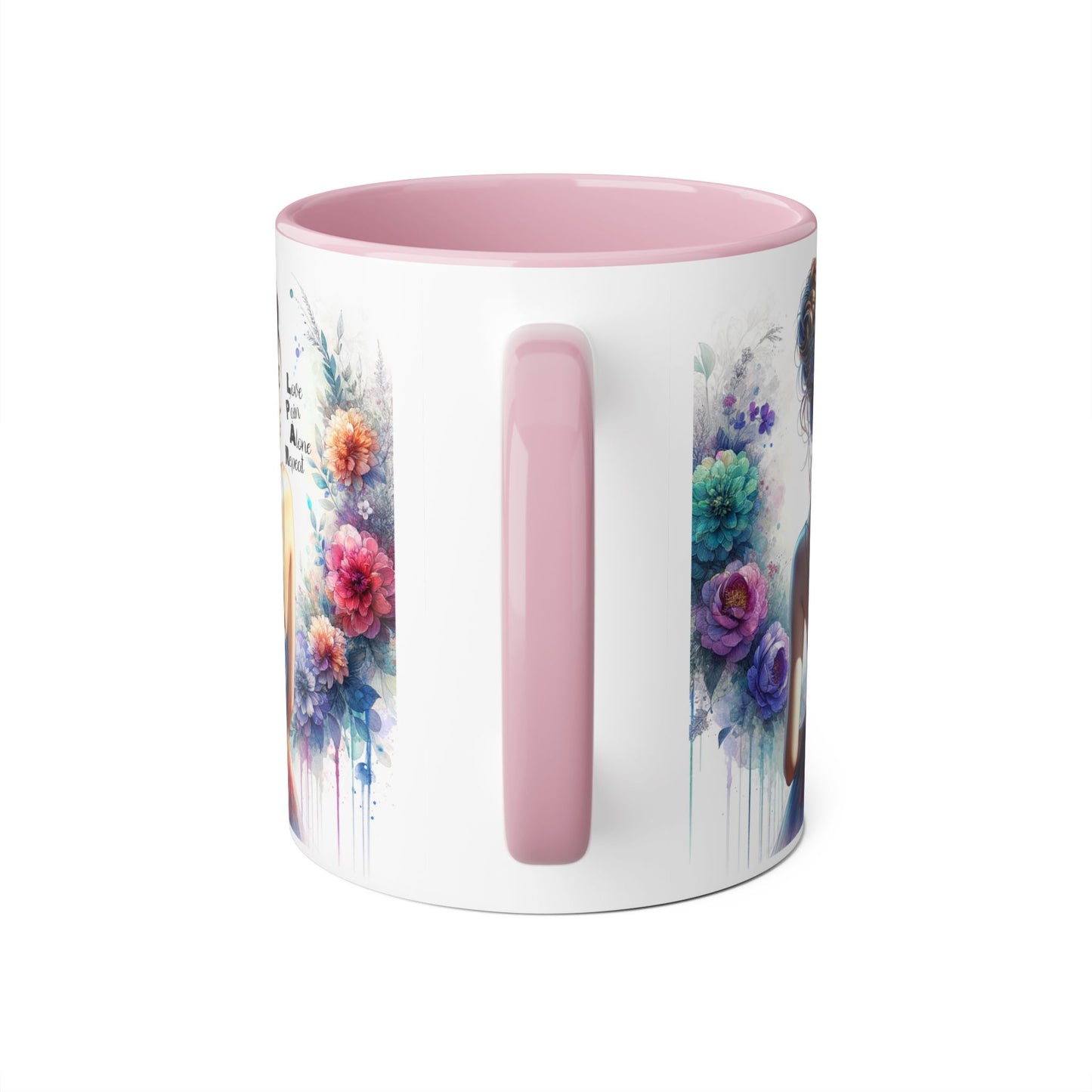 Floral Accent Mug - Vibrant Coffee Cup, Gift for Her, Home Decor, Inspirational Quotes, Art Lover's Mug, Tea Lover's Gift