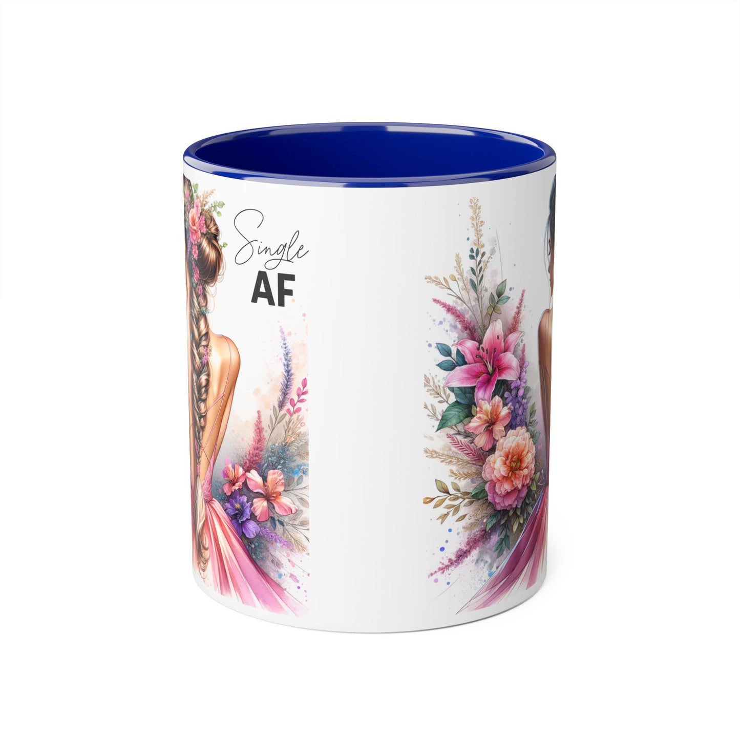 Single AF Floral Accent Mug - Perfect Gift for Single Friends, Celebration, Coffee Lovers, Birthday, Chic Decor