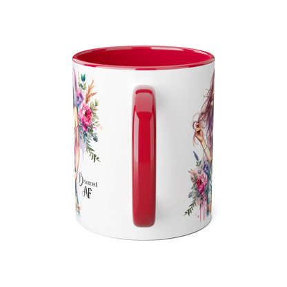 Diamond AF Floral Accent Mug - Stylish Coffee Cup, Great Gift for Her, Birthday, Friendship, Self-Care