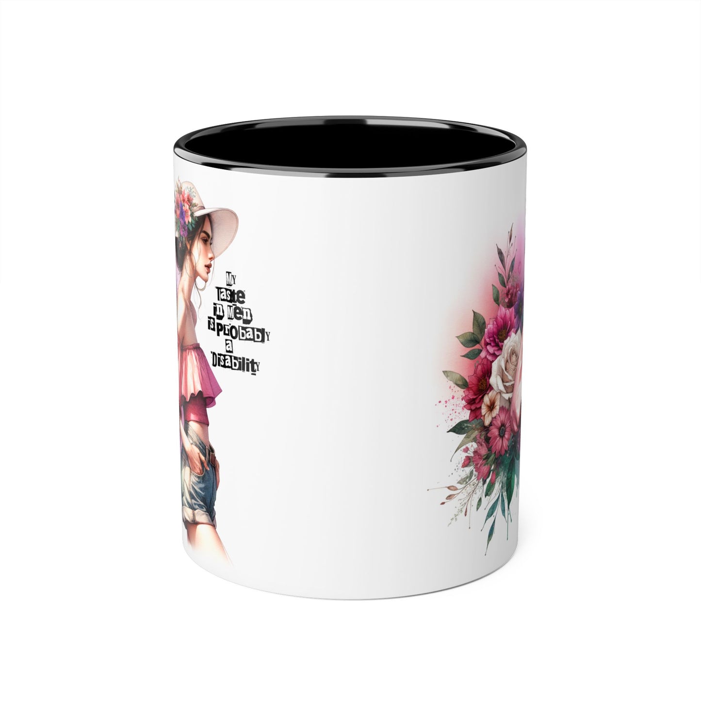 Funny Accent Mug - My Taste in Men is Probably a Disability Humor 11oz Cup
