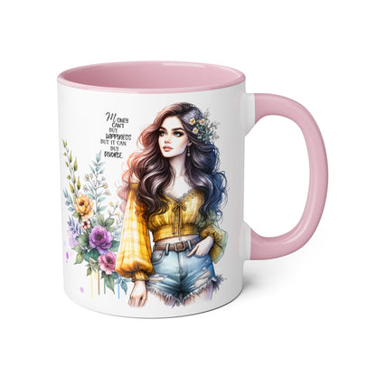 Mug Money Can't Buy Happiness But It Can Buy Divorce Humoristic 11oz Accent Mug