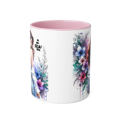 Floral Graphic Accent Mug, Gift for Her, Coffee Tea Mug, Unique Housewarming Present, My IDGAF Era
