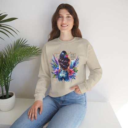 I'm Too Cute For My Ex Floral Art Crewneck Sweatshirt - Stylish, Cozy Unisex Sweatshirt for Casual Wear, Gift for Her, Fashion Trend, Inspirational Quote