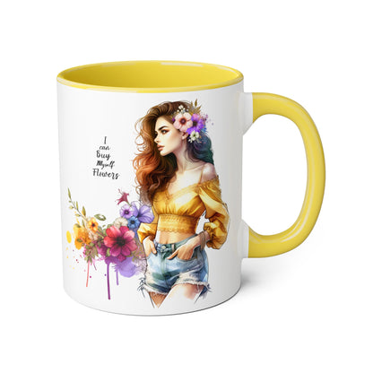 I Can Buy Myself Flowers Floral Bohemian Accent Mug - Perfect Gift for Flower Lovers, Art Enthusiasts, Home Decor, Spring Celebrations, Coffee Lovers