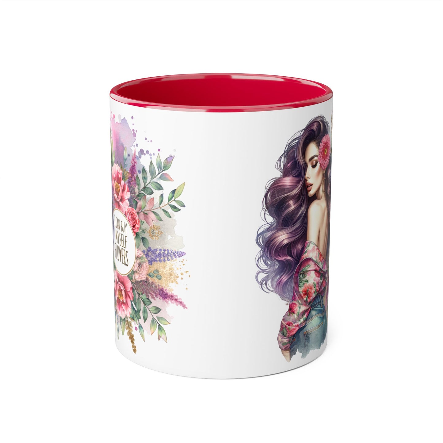 I Can Buy Myself Flowers Floral Inspiration Mug, Unique Gift for Her, Coffee Cup, Self-Care Item, Beautiful Floral Design