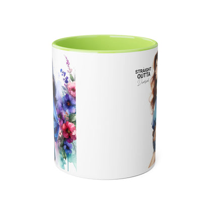 Straight Outta Divorced Humoristic Artistic Accent Mug, Personalized Gift for Coffee Lovers, Floral Design Mug, Straight Outta Mug, Creative Kitchenware, Unique Home Decor