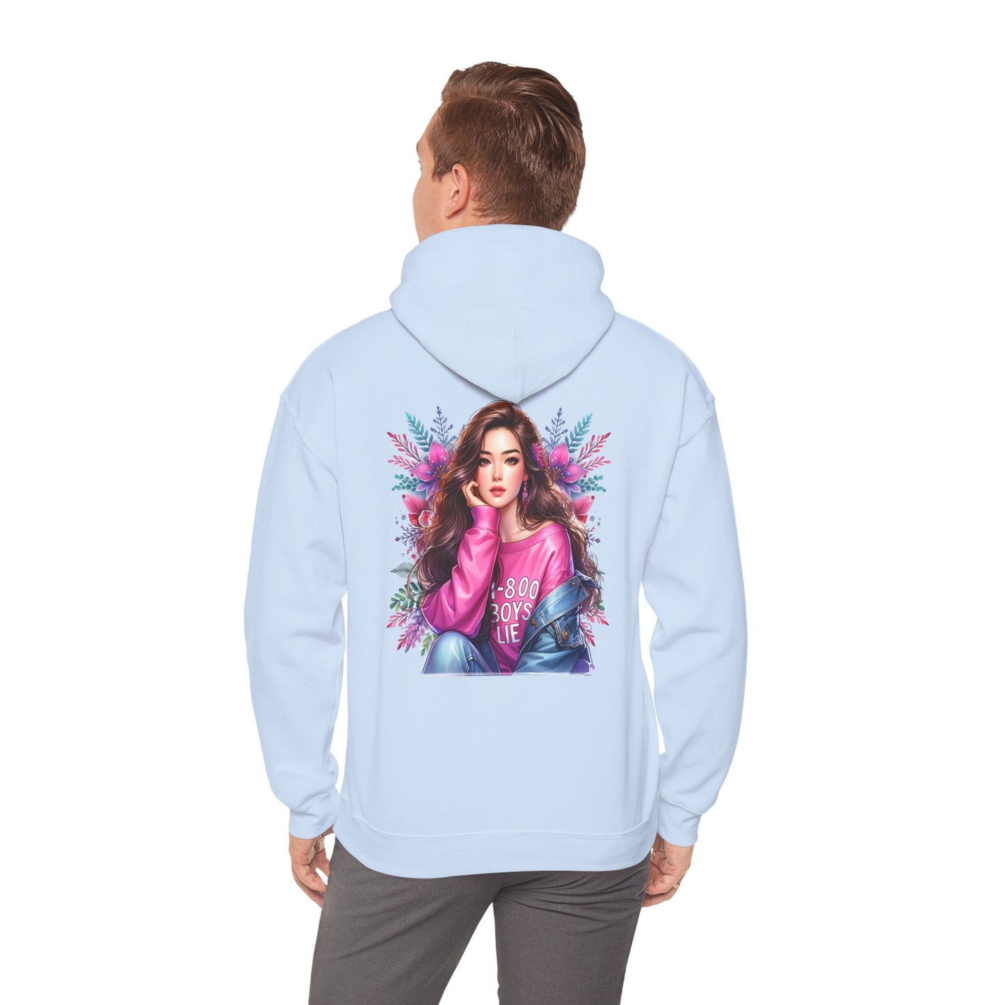 1-800-Boys-Lie Stylish Graphic Hoodie for Trendsetters, Cozy Hooded Sweatshirt, Fashionable Streetwear, Perfect Gift for Her, Everyday Comfort