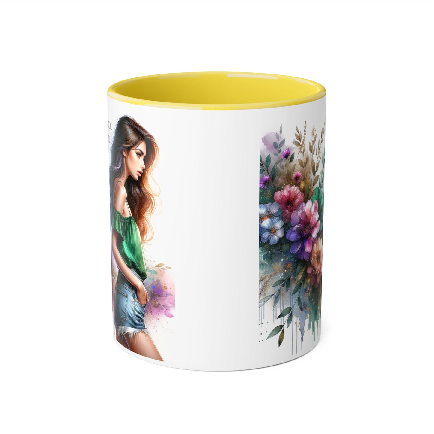 Yuck Fou Floral Accent Mug, 11oz Ceramic Coffee Cup, Inspirational Gift, Home Decor, Unique Art Mug, Perfect for Coffee Lovers