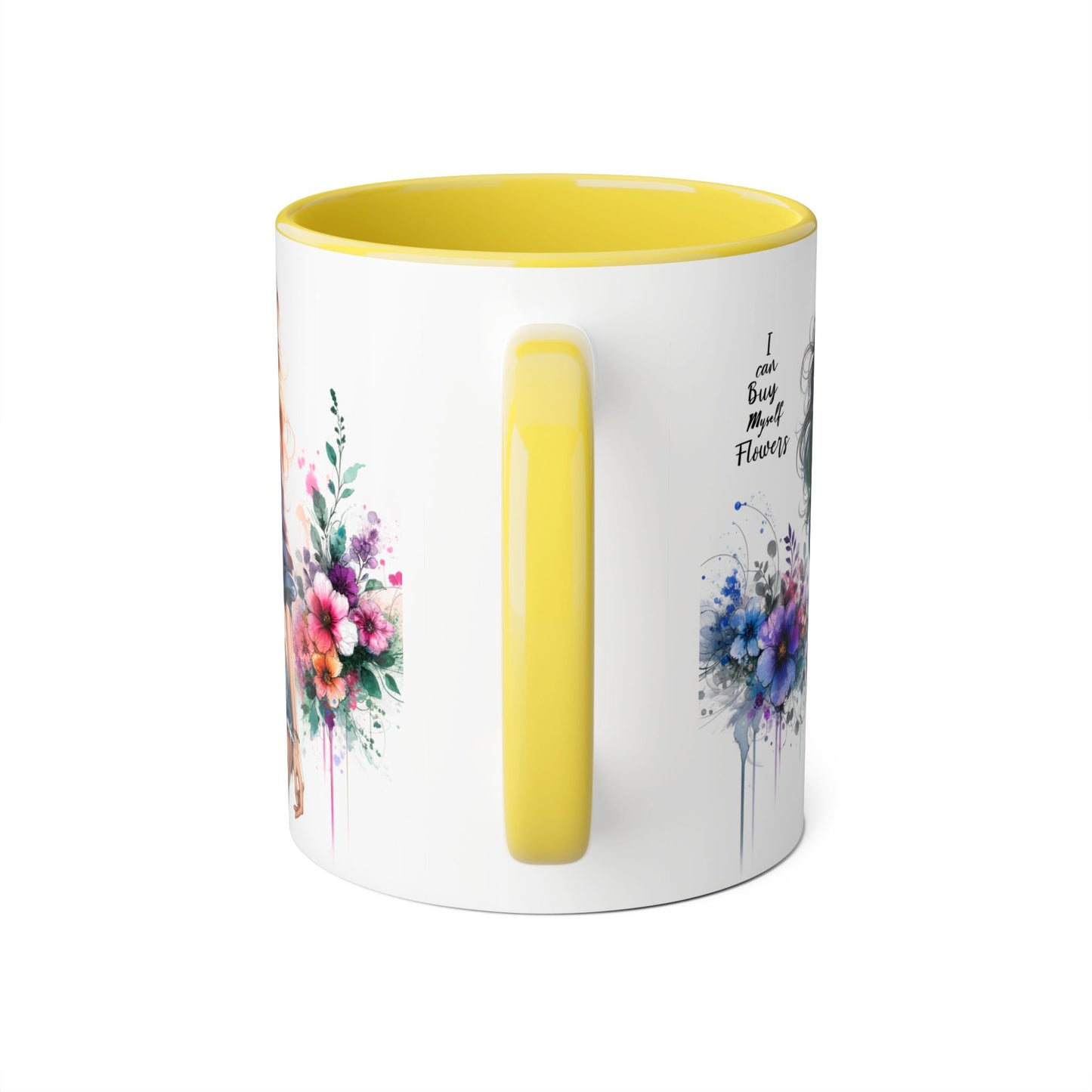 I Can Buy Myself Flowers Floral Twist Coffee Mug, Art Mug, Gift for Her, Creative Home Decor, Birthday Mug, Inspirational Drinkware, Busy with Flowers