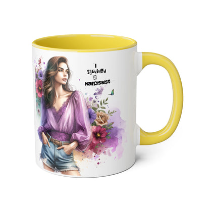 Stylish Floral Accent Mug with Quote, Perfect Gift for Coffee Lovers, Home Decor, Inspirational, Birthday, Humor, Self-Love