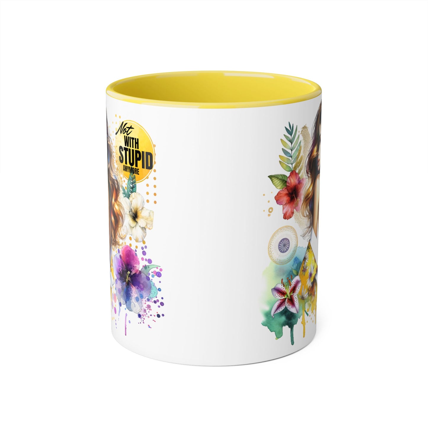 Not With Stupid Anymore Humoristic 11oz Accent Mug