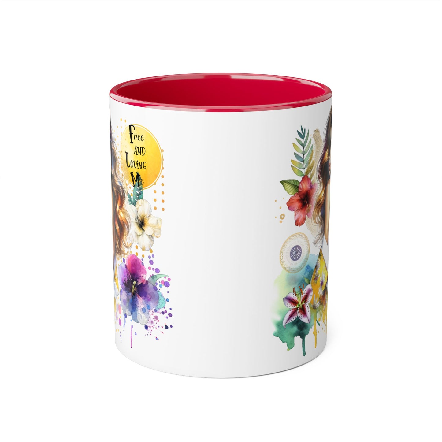 Colorful Artistic Accent Mug - "Free and Loving Me" - Vibrant Coffee Mug for Art Lovers, Gift for Her, Inspirational Drinkware, Home [...]