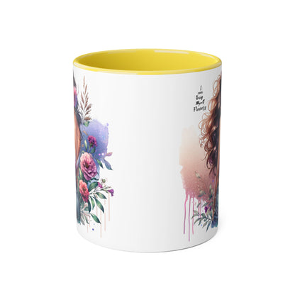 I Can Buy Myself Flowers Bohemian Accent Mugs, Tea Lover Gift, Coffee Mug, Floral Art Mug, Inspirational Drinkware, Home Decor