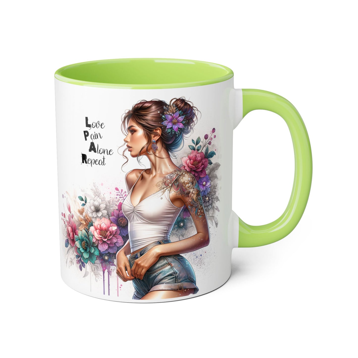 Floral Inspirational Accent Mug, 11oz - Motivational Gift for Mindfulness, Coffee Lovers, Self-Care, Birthday, Home Decor
