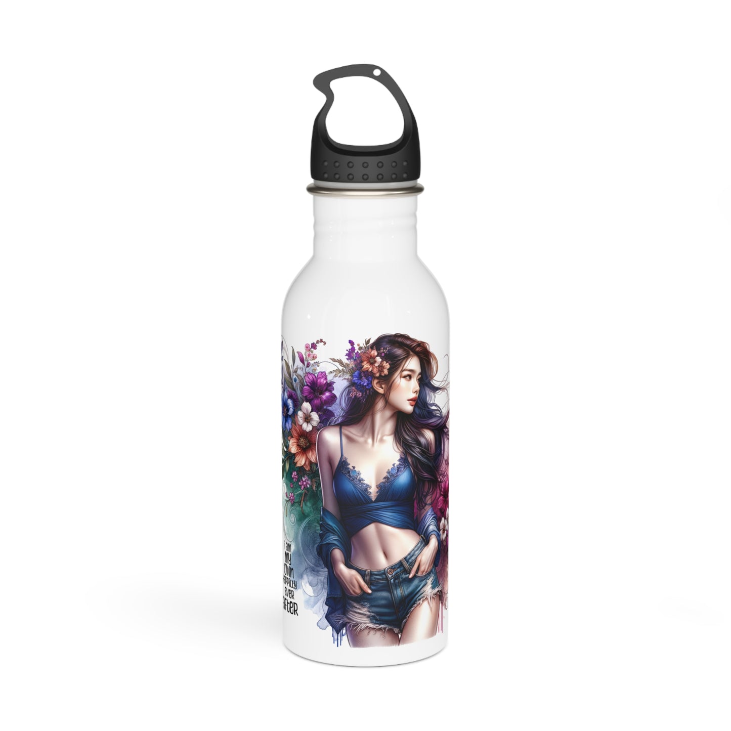 I Am My Own Happily Ever After Floral Stainless Steel Water Bottle | Eco-Friendly Hydration, Nature Lover Gift, Travel Bottle, Workout Accessory, Reusable Water Jug