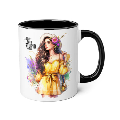 Not With Stupid Anymore Humoristic 11oz Accent Mug