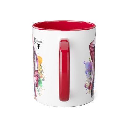 Trendy Accent Mug - 'Divorced AF' Design, Chic Gift for Friends, Coffee Lovers, Inspirational Drinkware, Birthday, Everyday Use